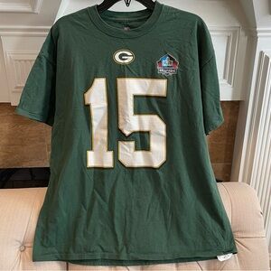 GREEN BAY PACKERS T-Shirt Men's XL Bart Starr Majestic Hall of Fame #15 NFL